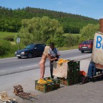 At booth vending fruits