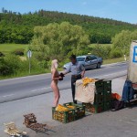 At booth vending fruits