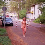 In a public park and along