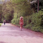 In a public park and along