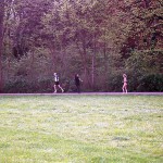 In a public park and along