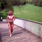 In a public park and along