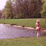 In a public park and along