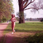 In a public park and along