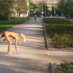 Playing petanque in a city park