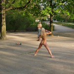 Playing petanque in a city park