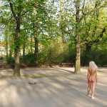Playing petanque in a city park