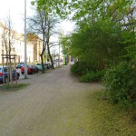 Playing petanque in a city park