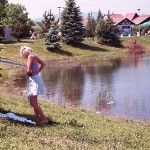 At a lake and in the residential