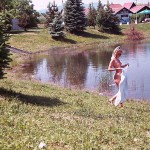 At a lake and in the residential