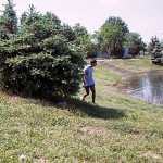 At a lake and in the residential