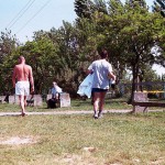 At a lake and in the residential