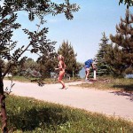 At a lake and in the residential