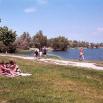 At a lake and in the residential