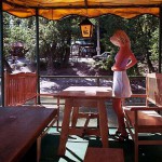 In a restaurant boat