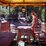 In a restaurant boat