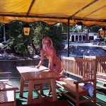 In a restaurant boat