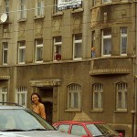 At a crossing on a main road