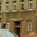 At a crossing on a main road