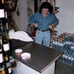 In a small kiosk supermarket