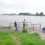 At a riverside promenade