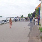 At a riverside promenade