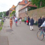 At a riverside promenade