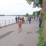 At a riverside promenade