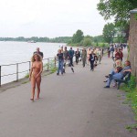 At a riverside promenade