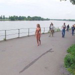 At a riverside promenade