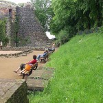 At a riverside promenade