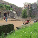 At a riverside promenade