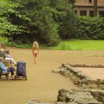 At a riverside promenade
