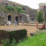 At a riverside promenade