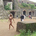 At a riverside promenade