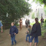 At a riverside promenade