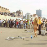 At a riverside promenade