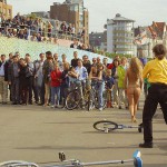 At a riverside promenade