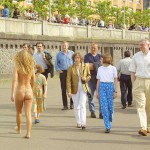 At a riverside promenade