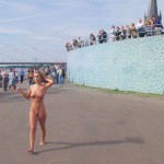 At a riverside promenade