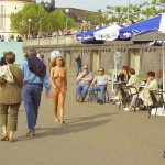 At a riverside promenade