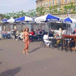 At a riverside promenade