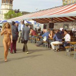 At a riverside promenade