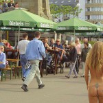 At a riverside promenade