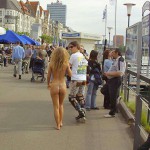 At a riverside promenade