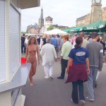 At a riverside promenade