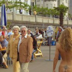 At a riverside promenade