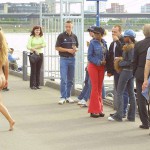 At a riverside promenade