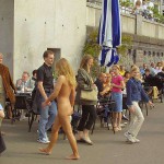 At a riverside promenade