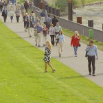 Sun tanning on a meadow